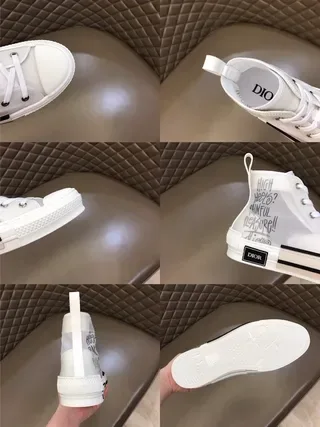 Dior B23 White Black High-Top Transparent Mesh Upper Lifestyle Sneakers 5