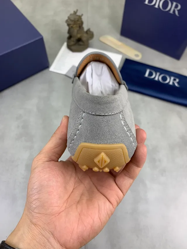 Dior B27 Gray Beige Suede Upper Horsebit Buckle Loafer 3