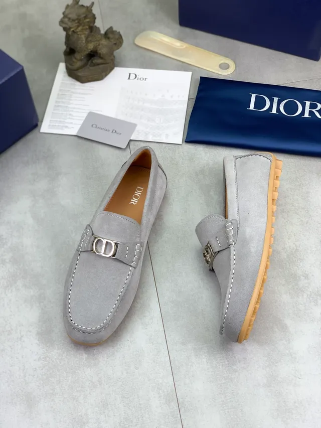 Dior B27 Gray Beige Suede Upper Horsebit Buckle Loafer 4