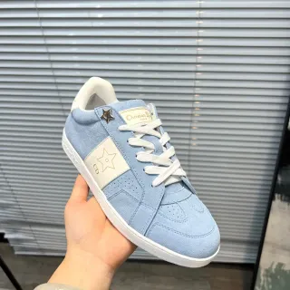 Dior B27 Light Blue Suede Star Motif Lifestyle Sneakers