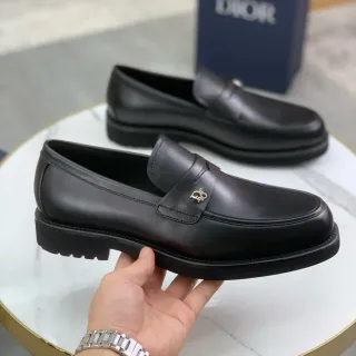 Dior B27 Loafer Black Polished Leather Penny Loafer