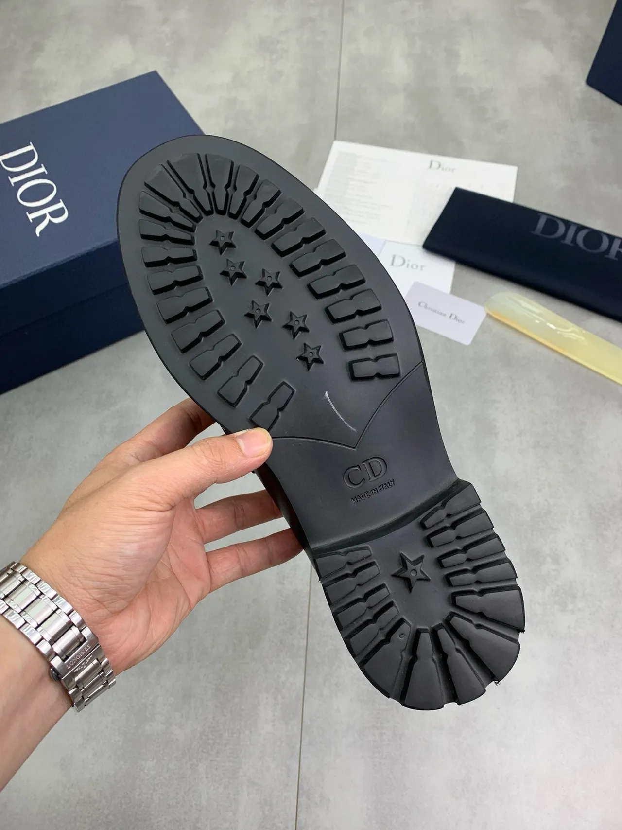 Dior B27 লোফার কালো পলিশড লেদার Penny Loafer 4