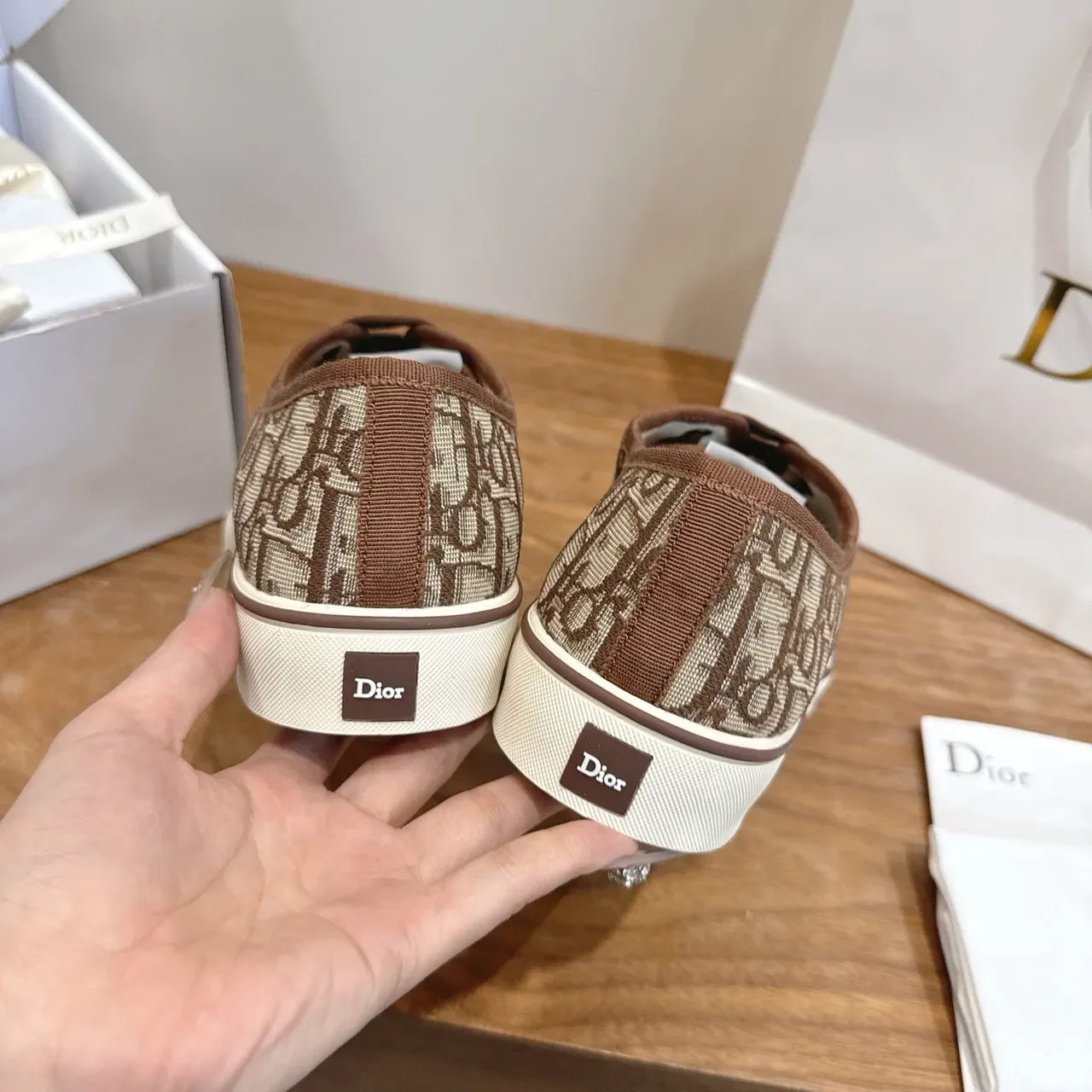 Dior B27 Monogram Canvas Brown Beige Lifestyle Sneakers 3