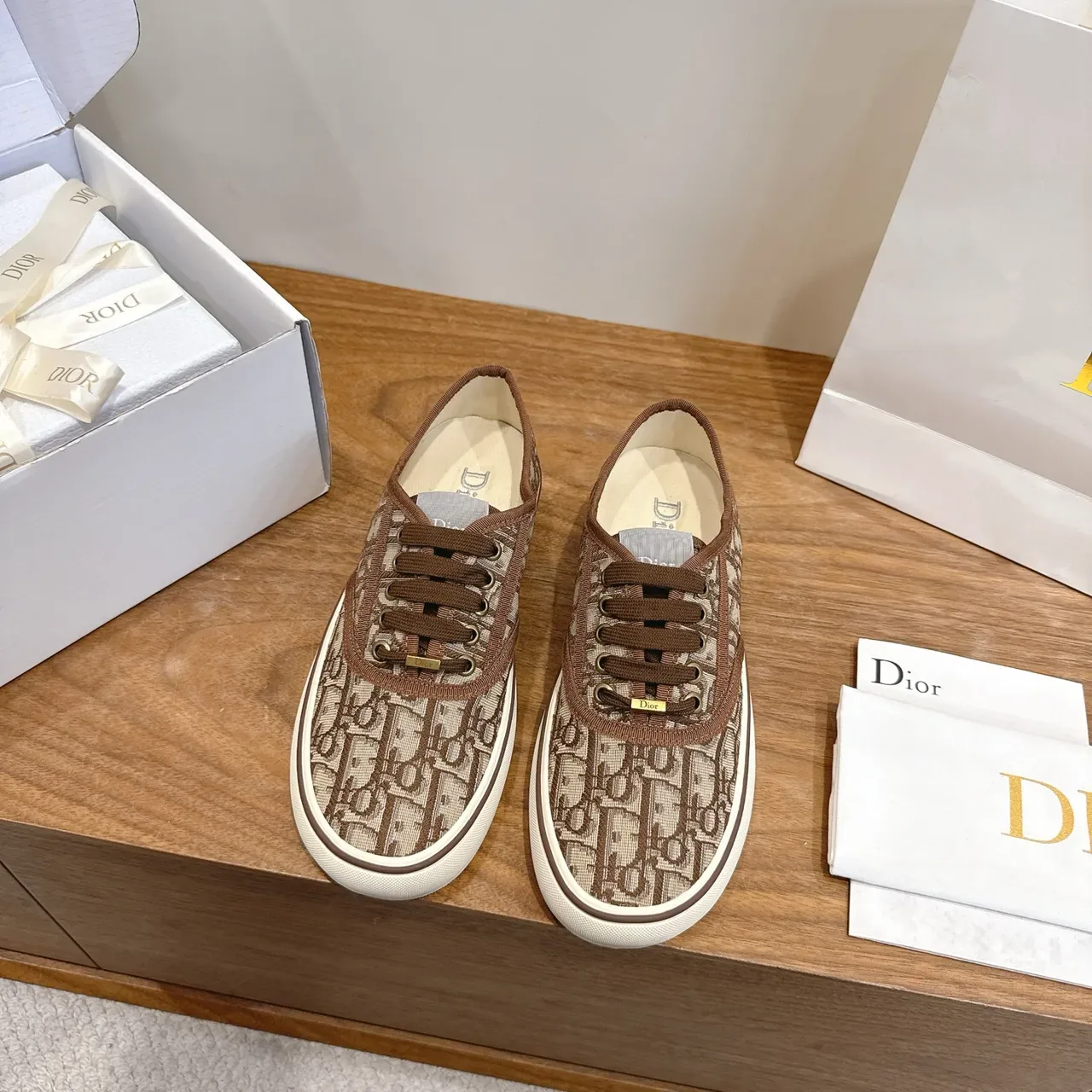 Dior B27 Monogram Canvas Brown Beige Lifestyle Sneakers 5