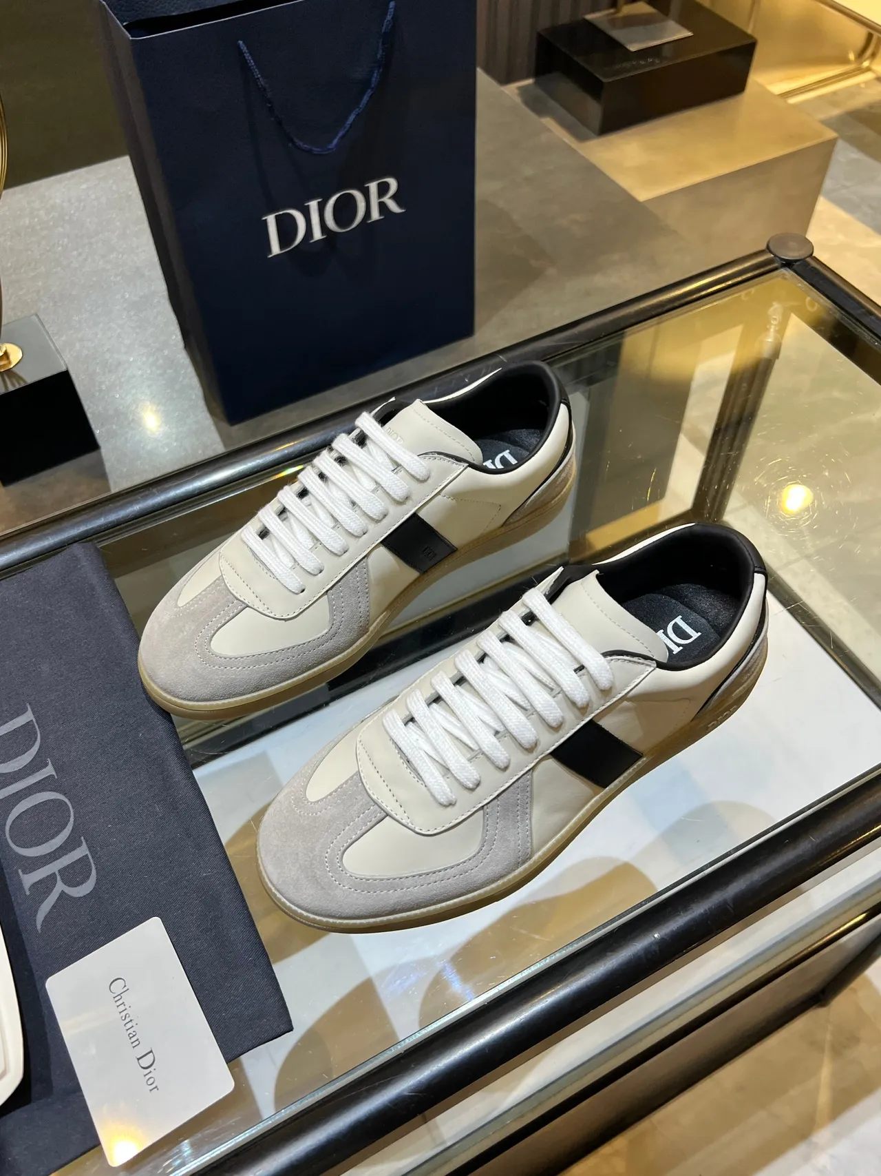 Dior B27 Off-White Black Gray Gum Lifestyle Sneakers 4