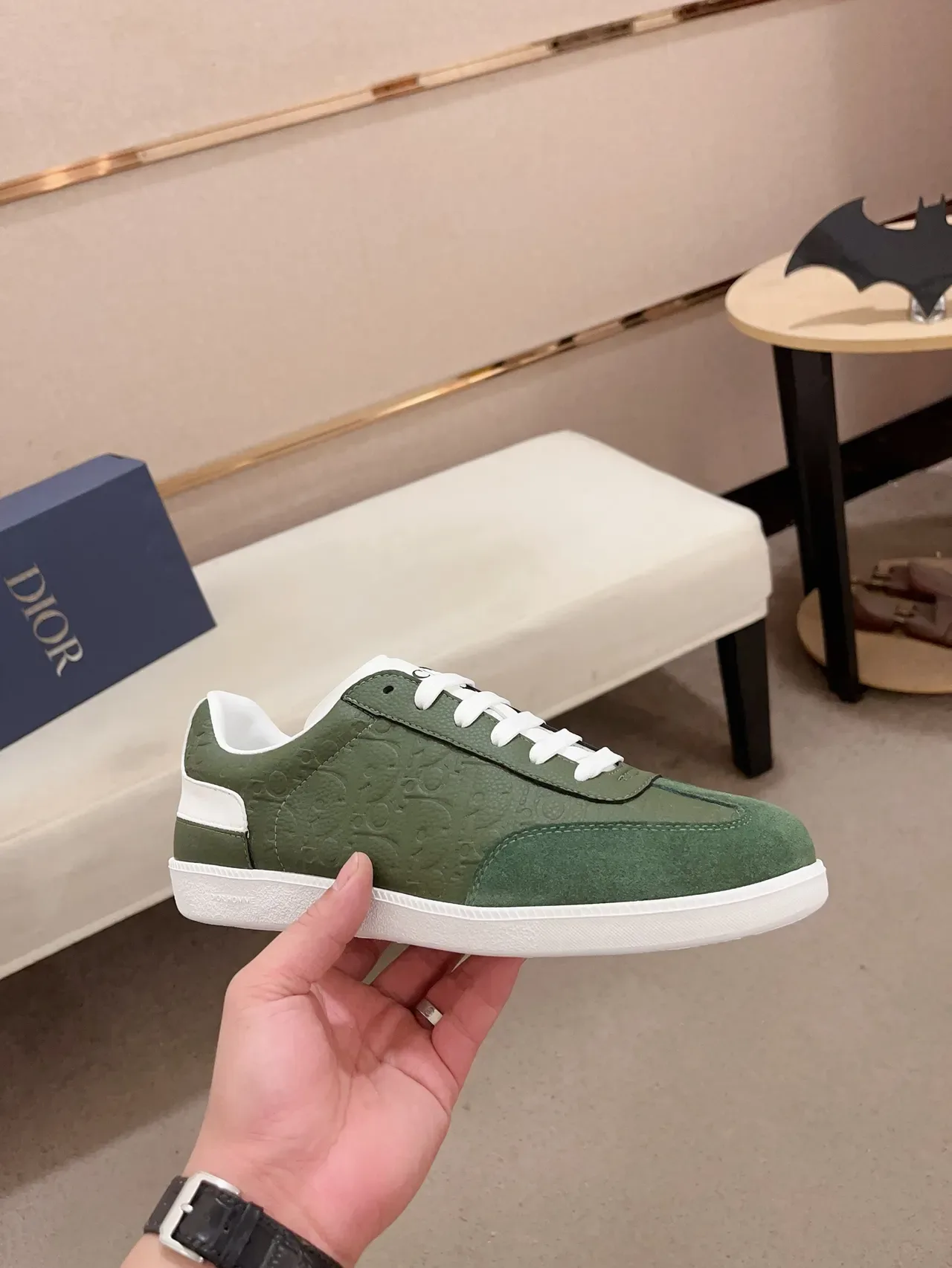 Dior B27 Olive Green Monogram Lifestyle Sneakers 5