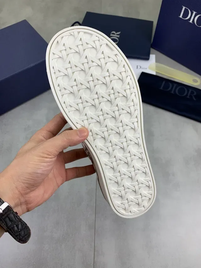 Dior Beige Blanc Monogramme Imprimé Toile Slip-On Sneakers Lifestyle 4