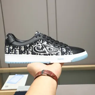 Dior Black Blue Oblique Jacquard Upper CD Logo Overlay Lifestyle Sneakers