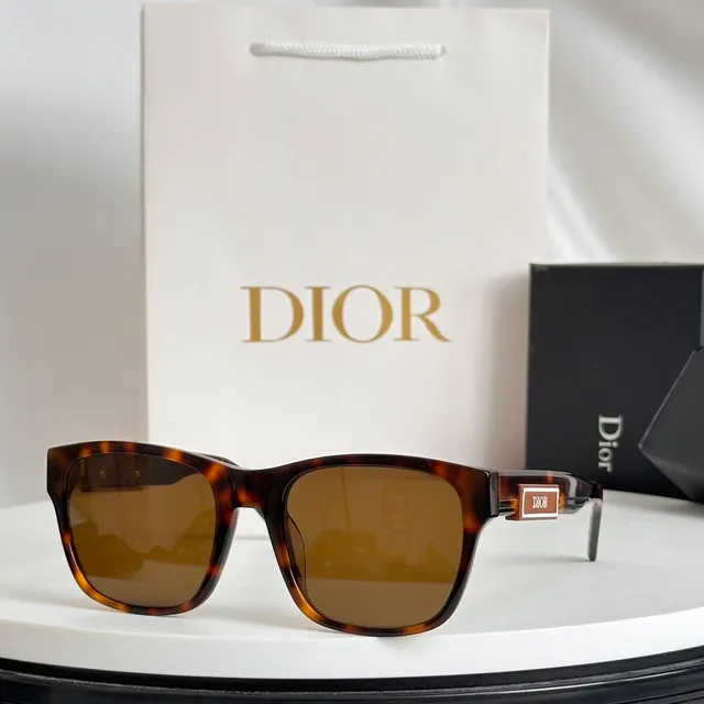 Dior Black Blue Rectangular Frame Acetate Construction Sunglasses 6