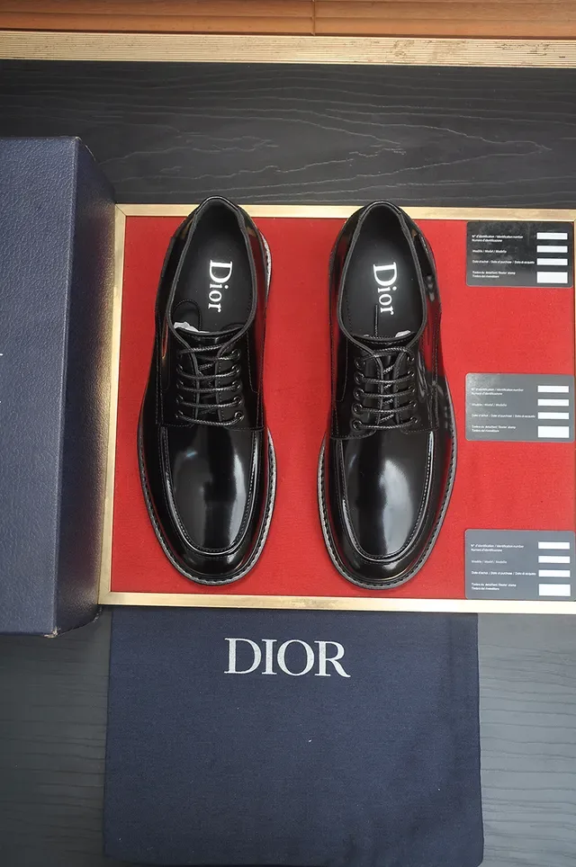 Dior Sapatos Oxford Preto Polido Cap-Toe 5