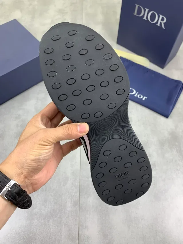 Dior Black White Chunky Sole Mixed-Material Upper Lifestyle Sneakers 2