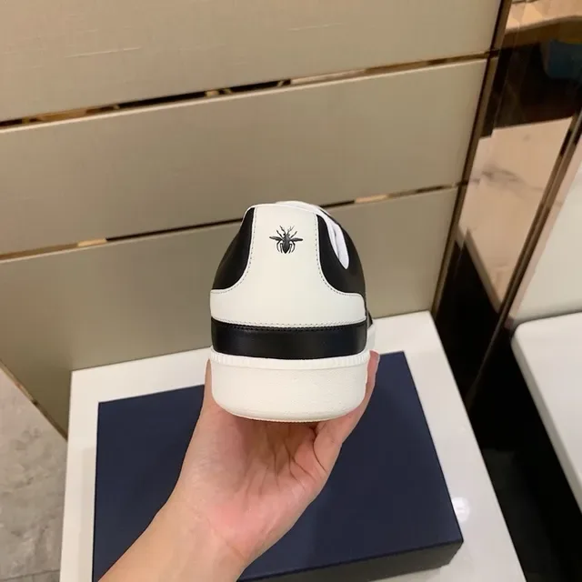 Dior Black White Low-Top Script-Logo Side Print Lifestyle Sneakers 6