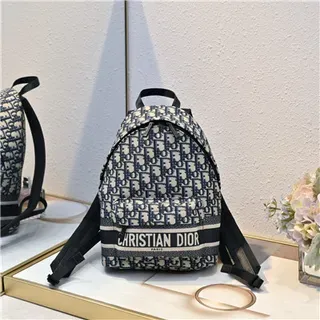 Dior Book Tote Mini Backpack Navy Oblique Monogram Casual Backpack
