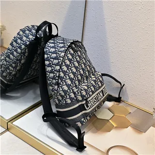 Dior Book Tote Mini Backpack Navy Oblique Monogram Casual Backpack 5