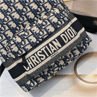 Dior Book Tote Mini Backpack Navy Oblique Monogram Casual Backpack 8
