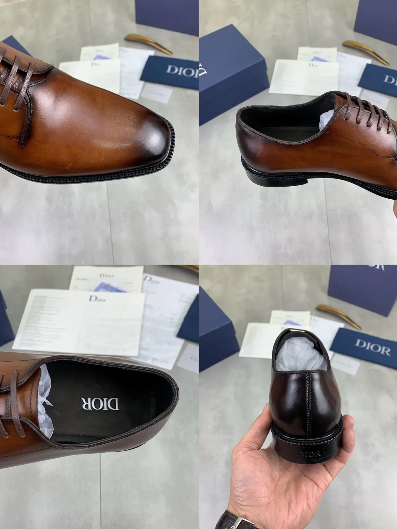 Dior Brown Cap-Toe Oxford Shoes 2