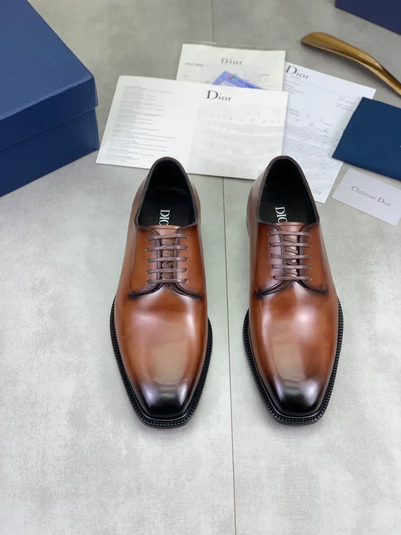 Dior Brown Cap-Toe Oxford Shoes 5