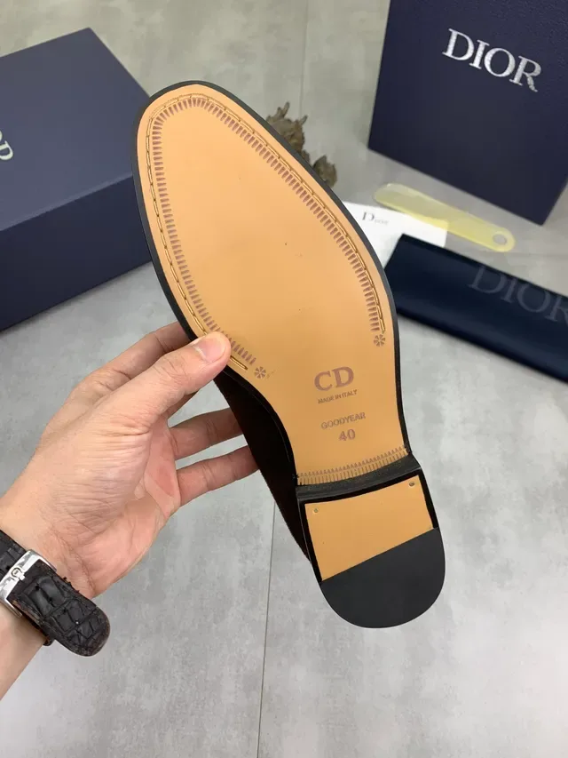Dior Brown Gold Suede Upper Interlocking CD Logo Loafer 2