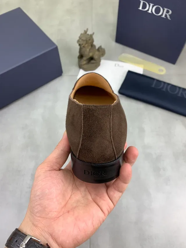 Dior Brown Gold Suede Upper Interlocking CD Logo Loafer 3