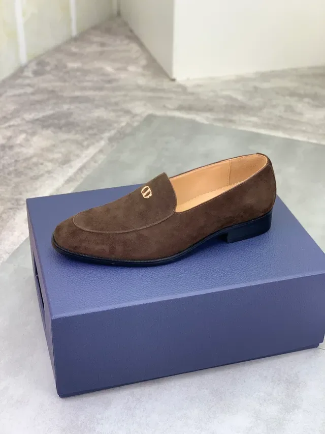 Dior Brown Gold Suede Upper Interlocking CD Logo Loafer 4