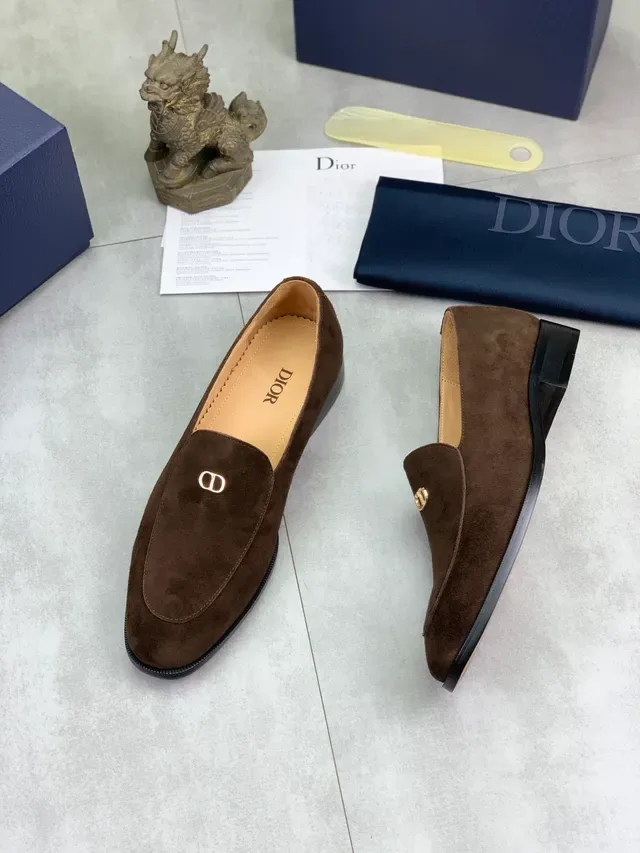Dior Brown Gold Suede Upper Interlocking CD Logo Loafer 5