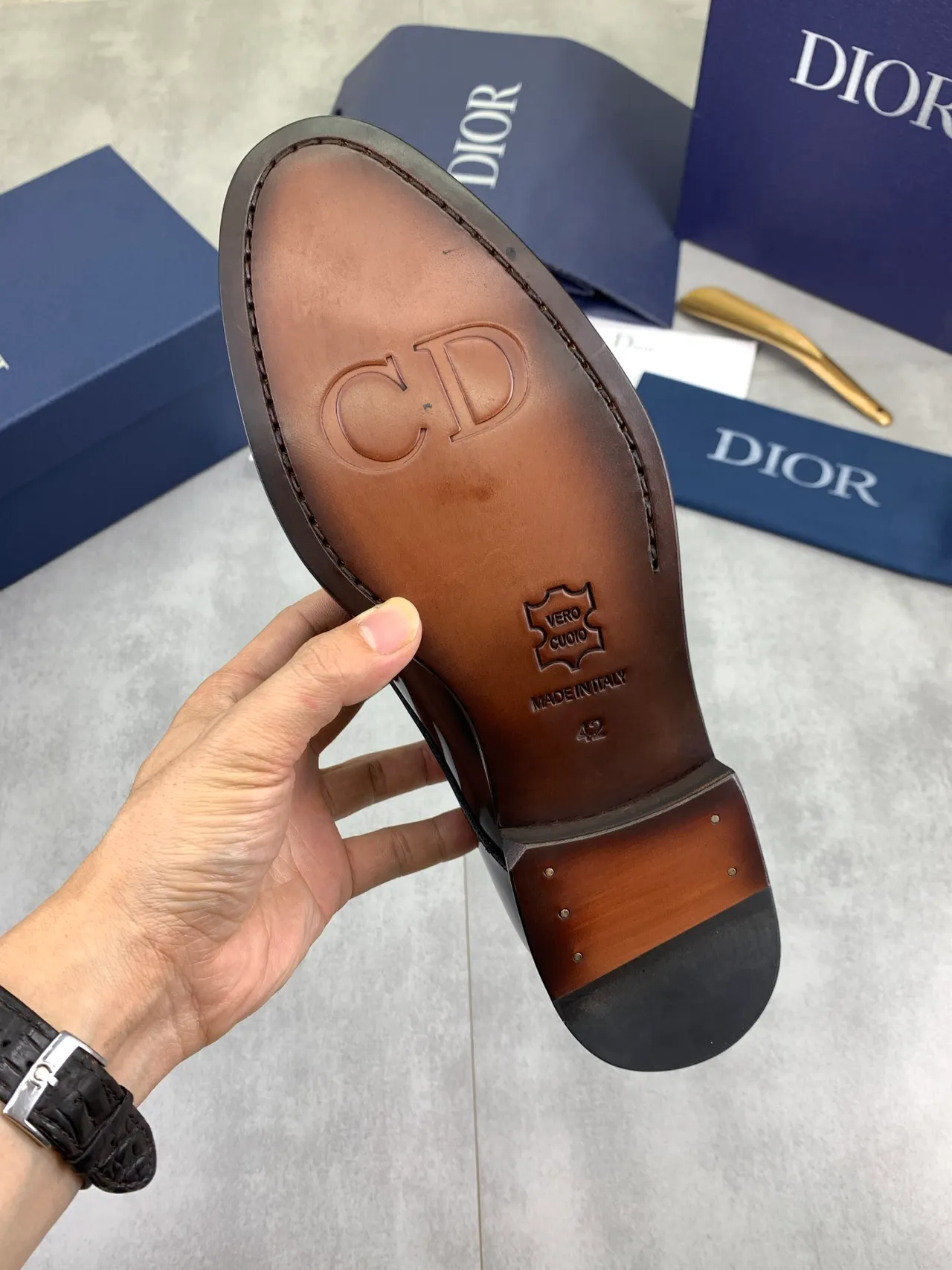 Dior Borgonha Preto Couro Verniz Ponta Oxford Sapatos 3