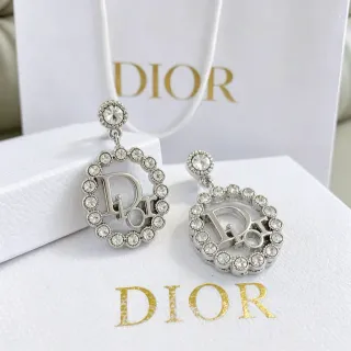 Dior Crystal-Embellished Logo Earrings
