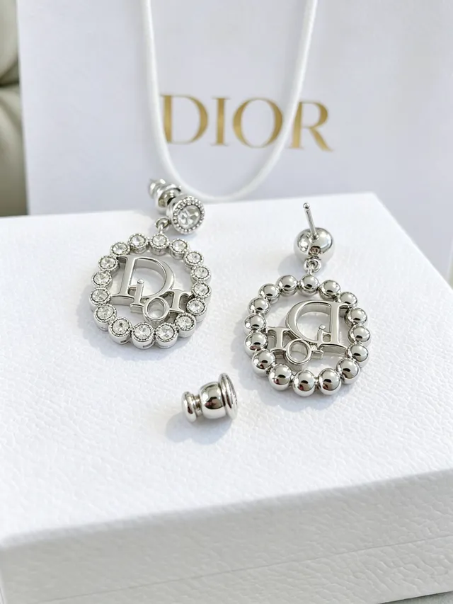 Dior Crystal-Embellished Logo Earrings 2