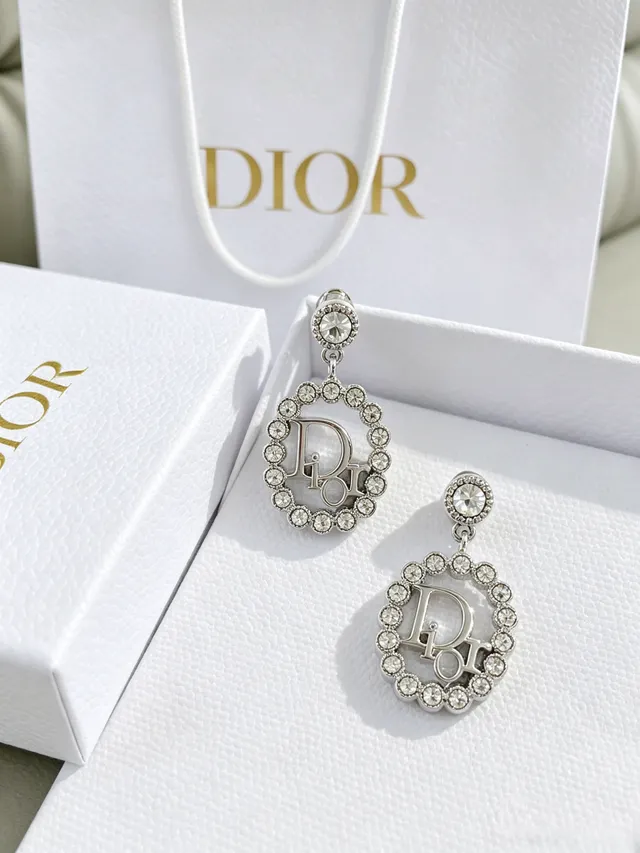 Dior Crystal-Embellished Logo Earrings 3