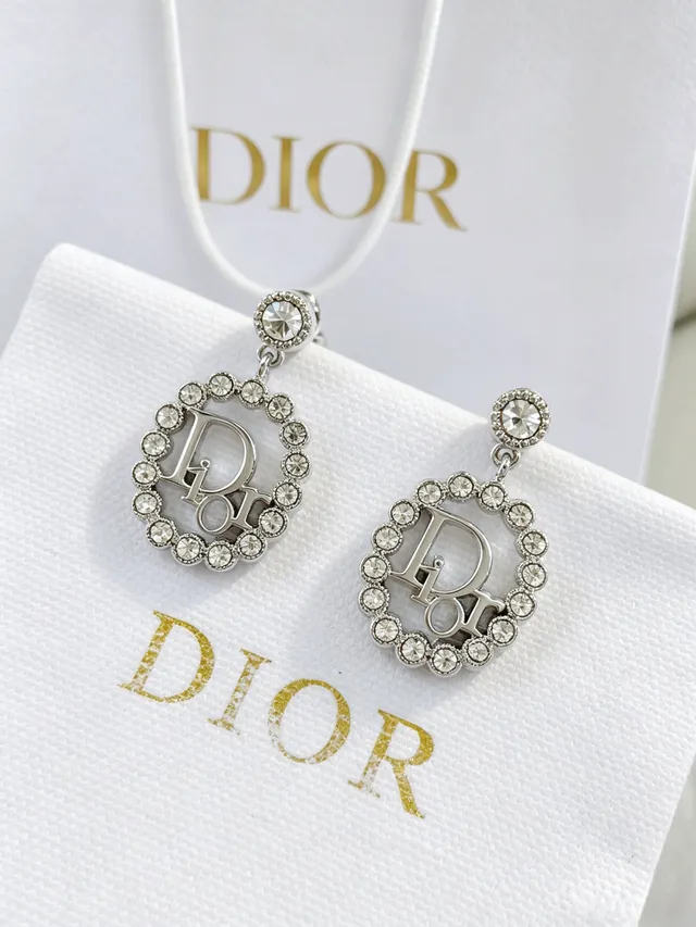 Dior Crystal-Embellished Logo Earrings 4