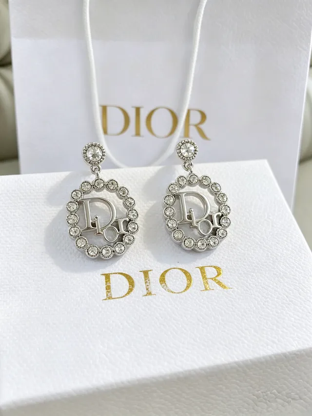 Dior Crystal-Embellished Logo Earrings 5