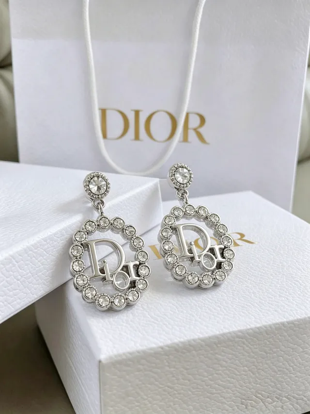 Dior Crystal-Embellished Logo Earrings 6