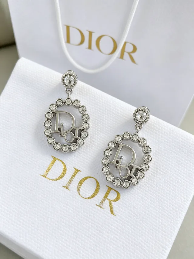 Dior Crystal-Embellished Logo Earrings 7