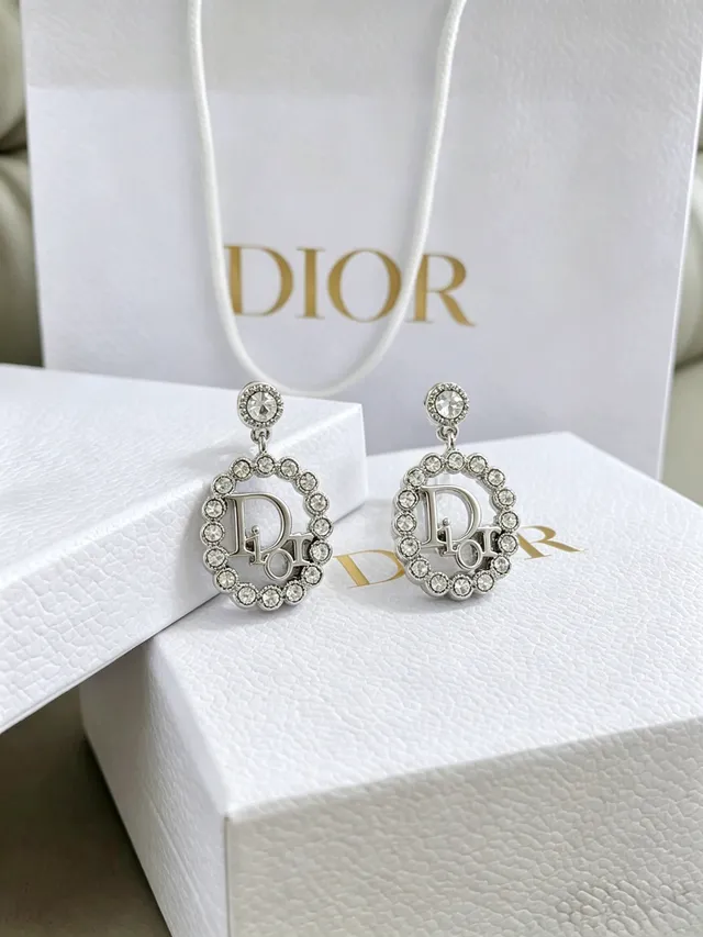 Dior Crystal-Embellished Logo Earrings 8
