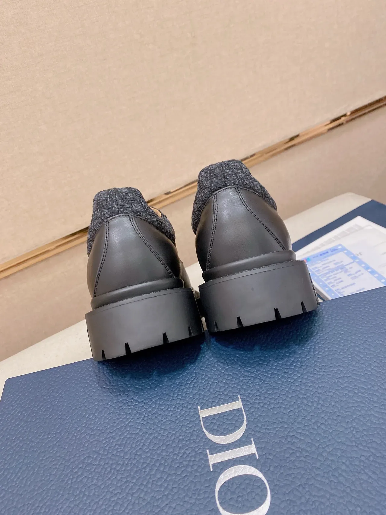 Dior Chaussures Oxford Gris avec Embout Moc-Toe et Semelle Chunky Lug 3