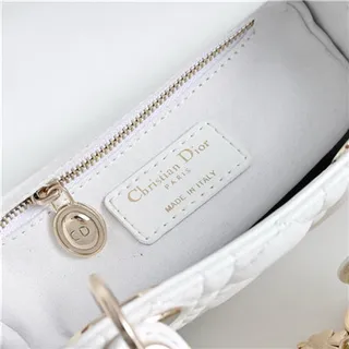 Dior Lady Dior Mini Light Blue Quilted Tote Bag 2