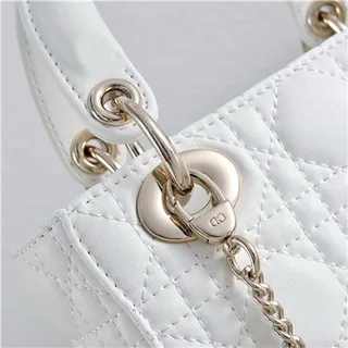 Dior Lady Dior Mini Light Blue Quilted Tote Bag 5