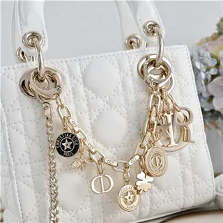 Dior Lady Dior Mini Light Blue Quilted Tote Bag 9
