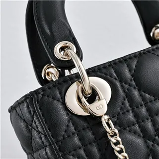 Dior Lady Dior Mini Light Blue Quilted Tote Bag 24