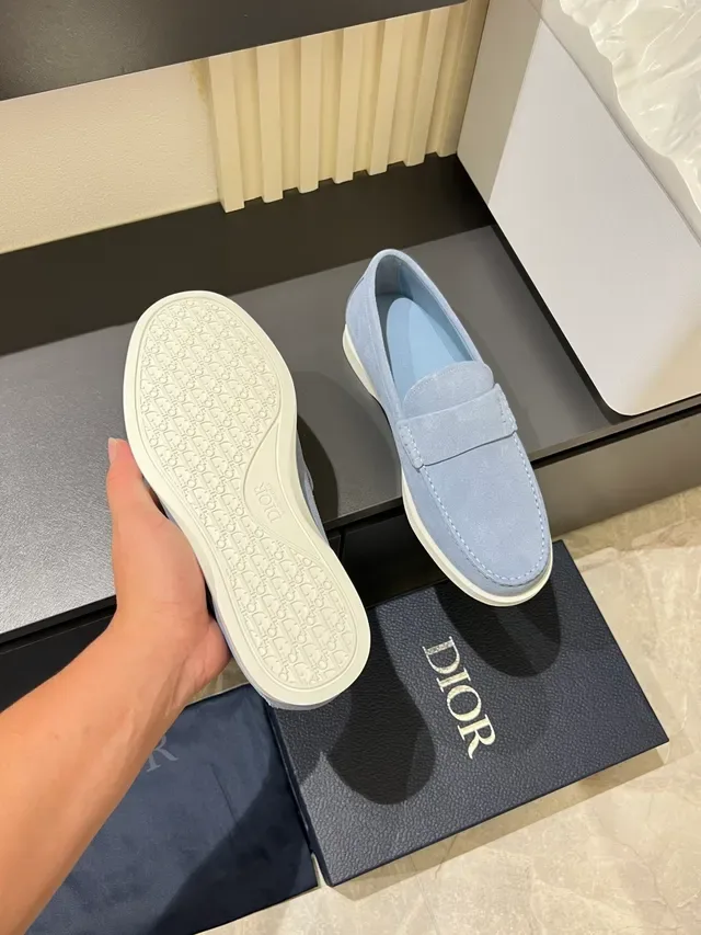 Dior Loafer Blue White Suede Upper Penny Strap Loafer 3