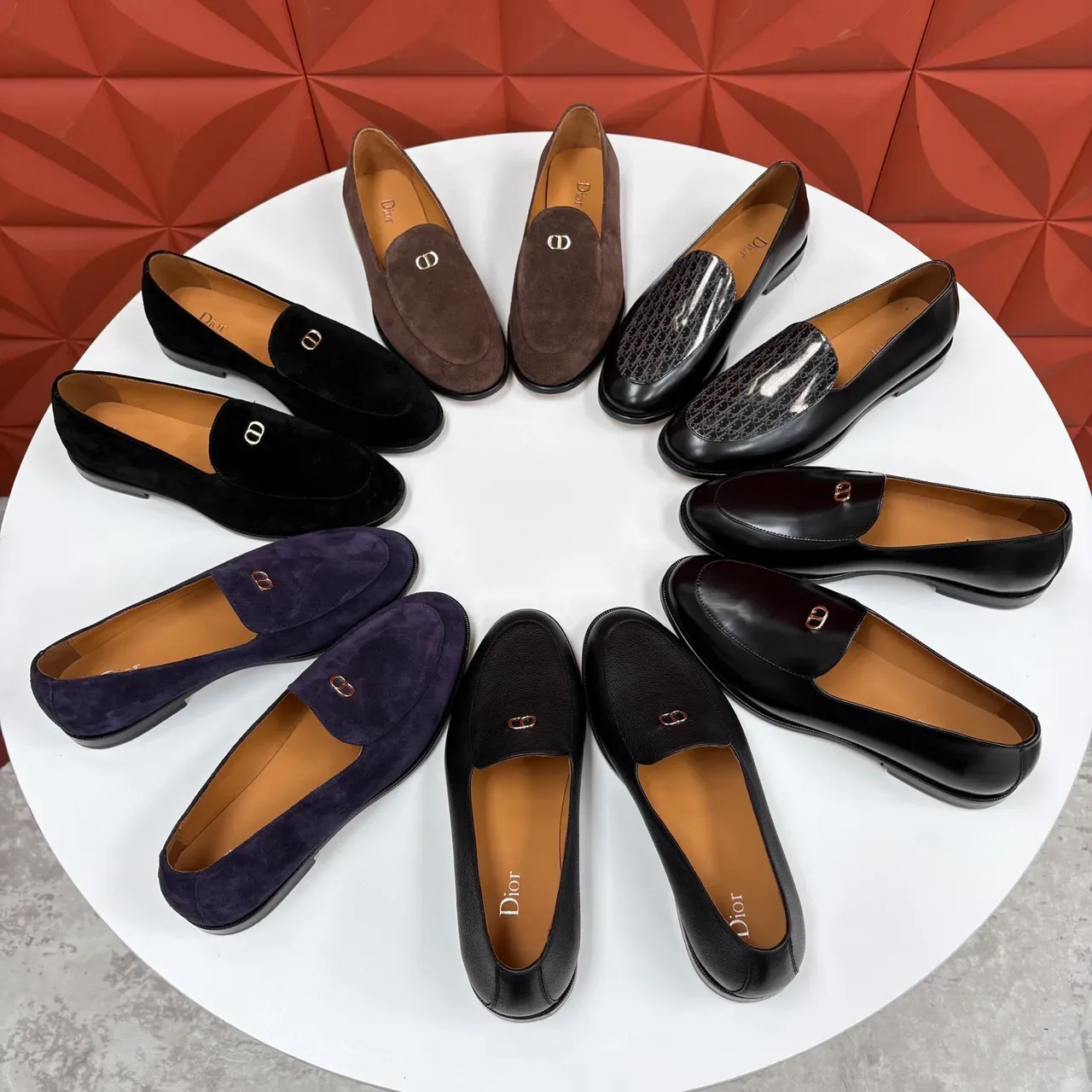 Dior Loafer Brown Gold Suede Upper Metal CD Logo Loafer 2