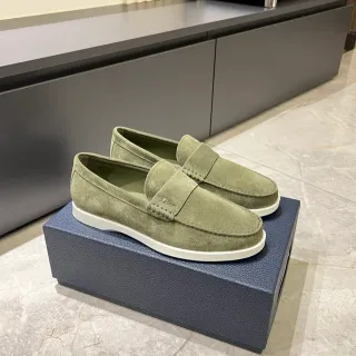 Dior Loafer Green White Suede Upper Contrast Sole Loafer