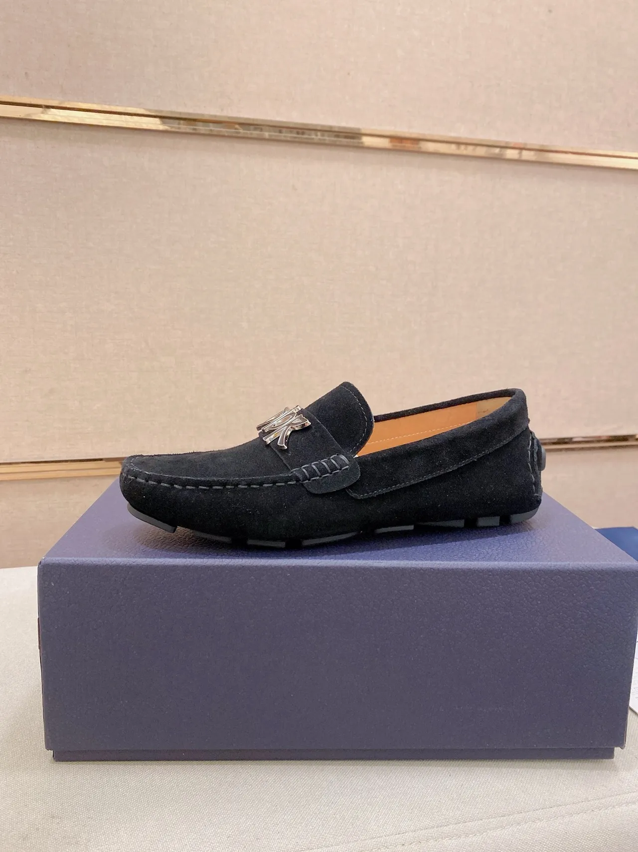 Dior Logo Loafer Black Silver Suede Metallic Plaque Loafer 2