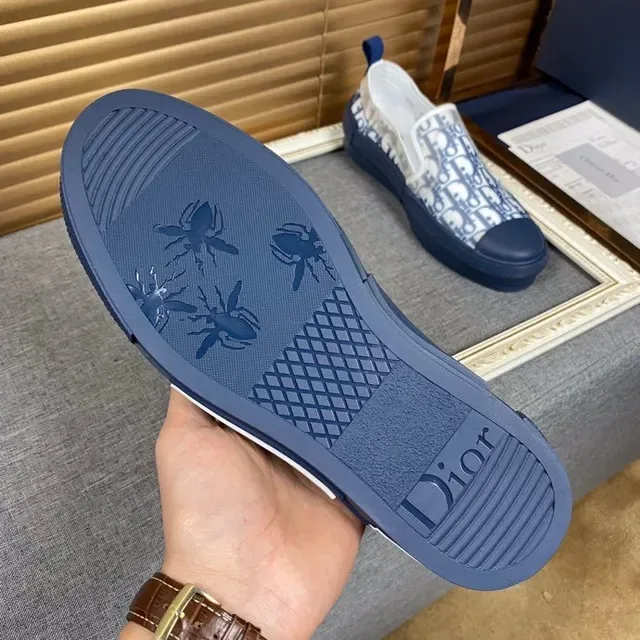 Dior Navy White Slip-On Monogram-Printed Mesh Lifestyle Sneakers 7