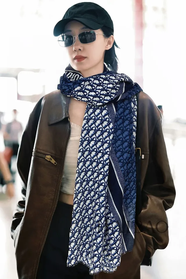 Dior Oblique Monogram Blue and White Silk Scarf 2
