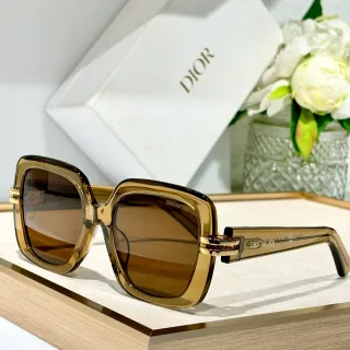 Dior Oversized Square Amber Acetate Gradient Brown Sunglasses