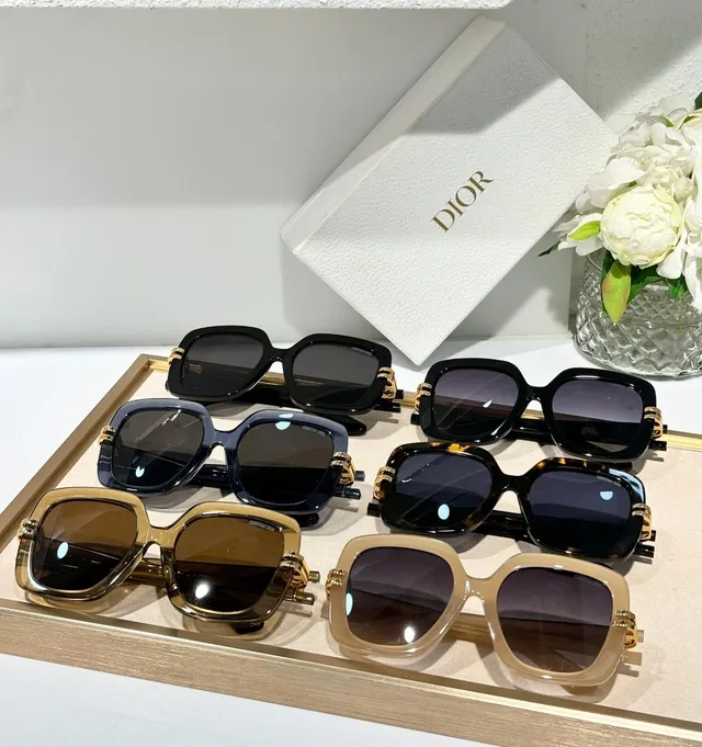 Dior Oversized Square Amber Acetate Gradient Brown Sunglasses 5