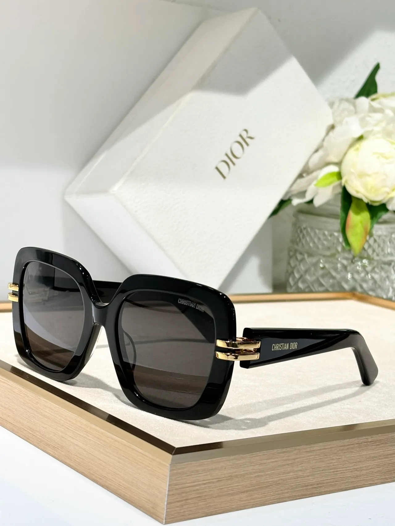 Dior Oversized Square Amber Acetate Gradient Brown Sunglasses 6