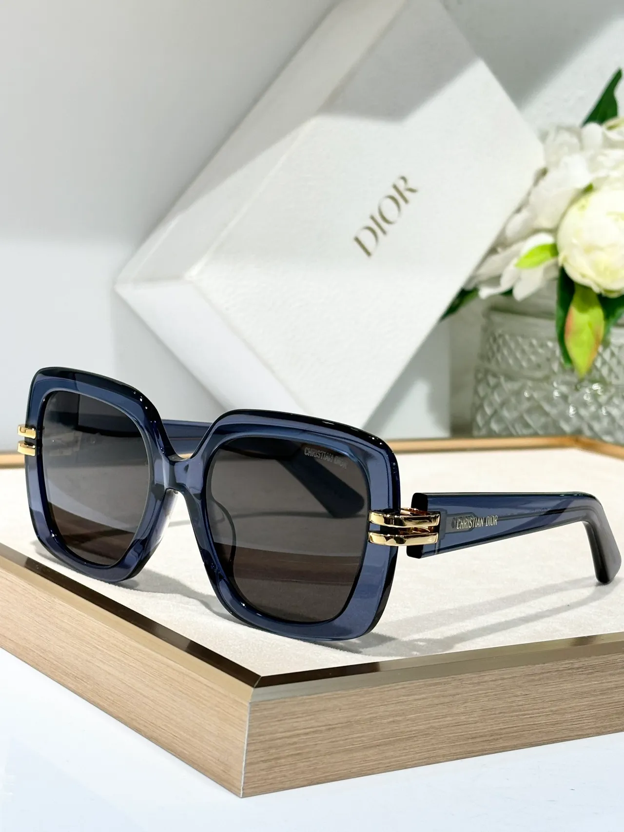 Dior Oversized Square Amber Acetate Gradient Brown Sunglasses 9