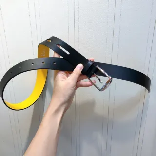 Dior Reversible Black and Yellow Leather Belt